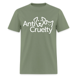Load image into Gallery viewer, Anti-Cruelty White Logo Shirt - military green
