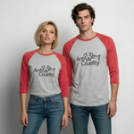 Load image into Gallery viewer, Anti-Cruelty Baseball T-Shirt - heather gray/red
