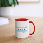 Load image into Gallery viewer, "Chicago Paw Flag" Contrast Coffee Mug - white/red
