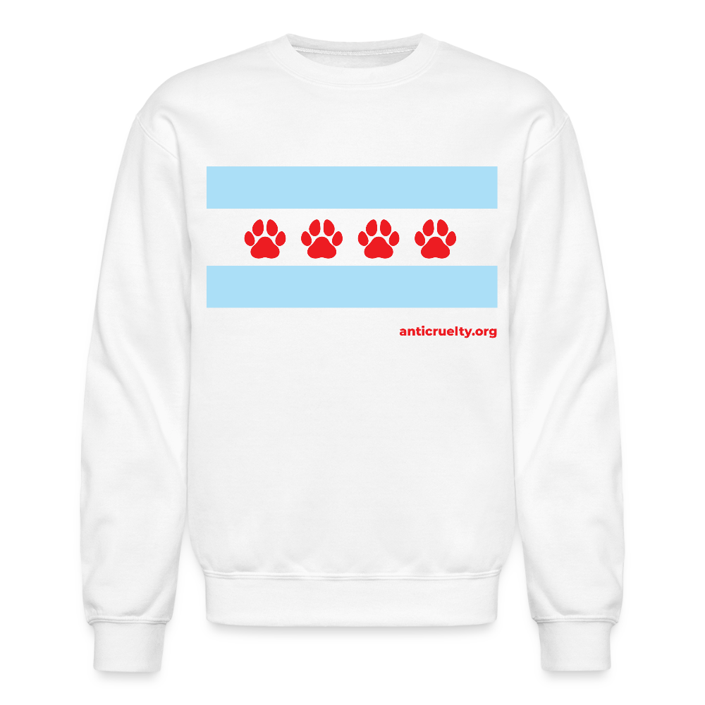 "Chicago Paw Flag" Crewneck Sweatshirt - white