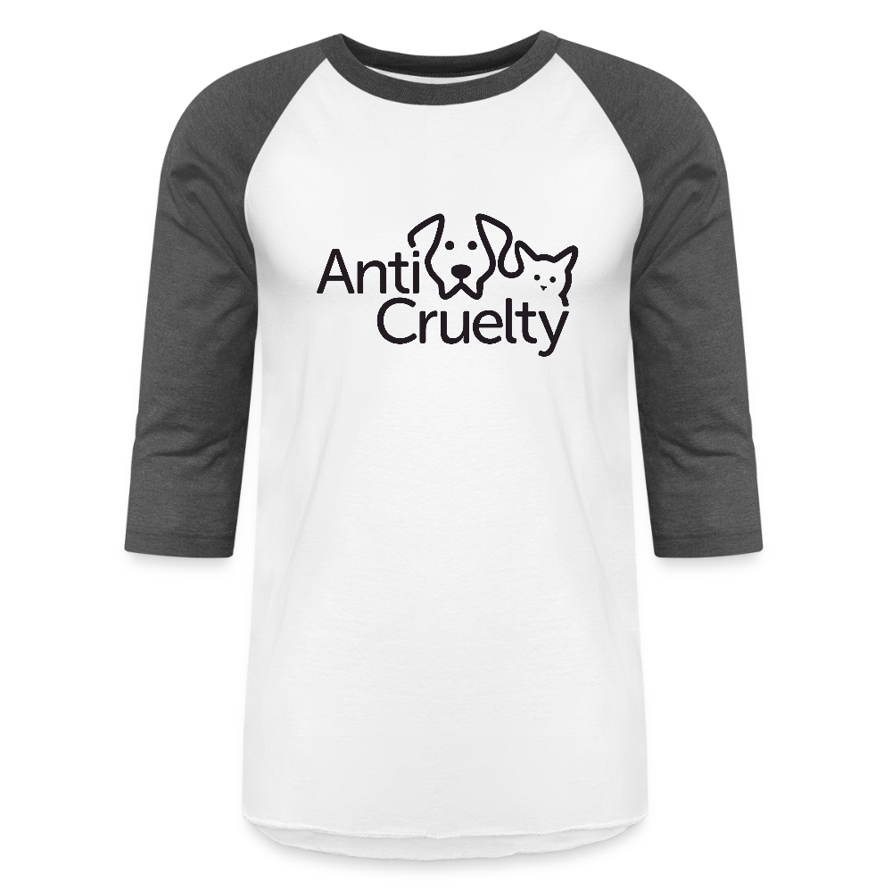 Anti-Cruelty Baseball T-Shirt - white/charcoal