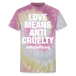 Load image into Gallery viewer, Love Means Anti-Cruelty Tie Dye T-Shirt - Desert Rose
