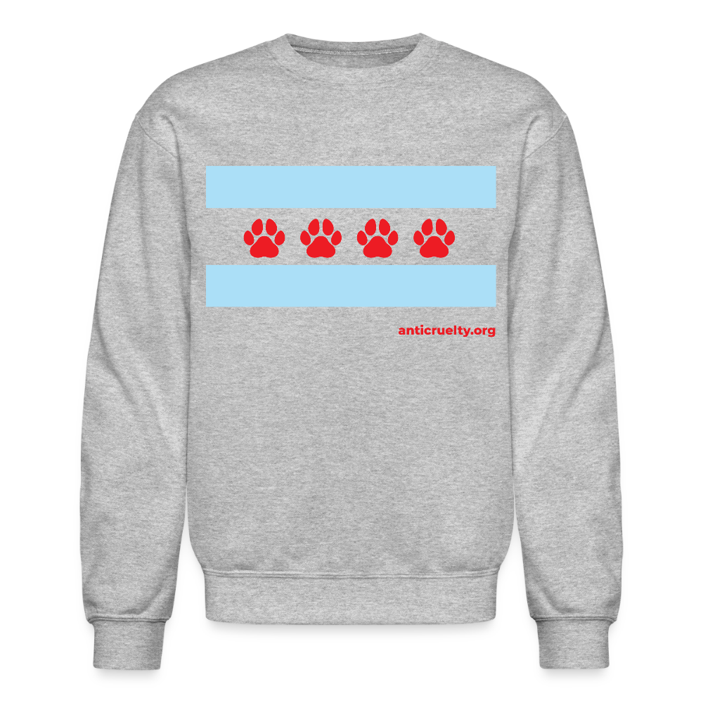 "Chicago Paw Flag" Crewneck Sweatshirt - heather gray
