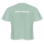 Load image into Gallery viewer, Itty Bitty Kitty Women's Cropped T-Shirt - dusty mint blue
