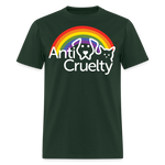 Load image into Gallery viewer, Anti-Cruelty Rainbow Logo T-Shirt - forest green
