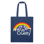 Load image into Gallery viewer, Anti-Cruelty Rainbow Logo Recycled Tote Bag - heather navy

