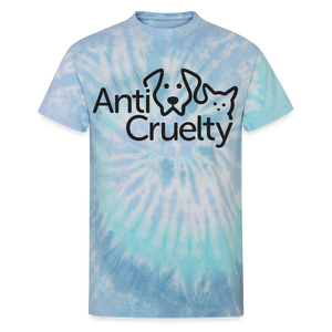 "Anti-Cruelty Logo" Tie Dye T-Shirt - blue lagoon