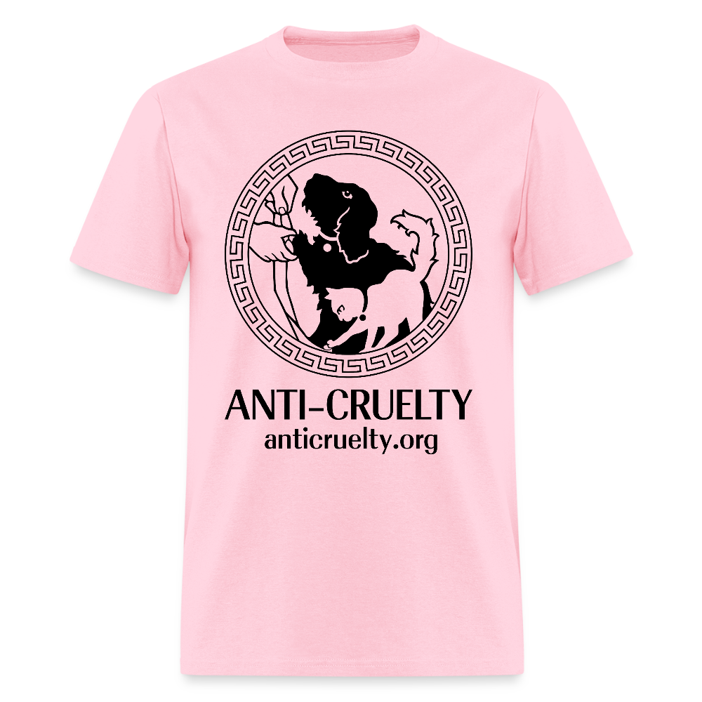 "Vintage Anti-Cruelty Greek Key" Bright Unisex Classic T-Shirt - pink