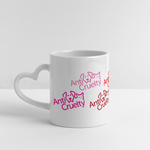 Load image into Gallery viewer, Anti-Cruelty Valentine's Day Logo Mug with Heart Handle - white
