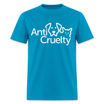 Load image into Gallery viewer, Anti-Cruelty White Logo Shirt - turquoise
