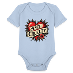 Load image into Gallery viewer, Anti-Cruelty Retro Heart Organic Baby Bodysuit - sky
