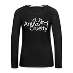 Load image into Gallery viewer, Anti-Cruelty Valentine's Day Logo Women's Long Sleeve T-Shirt - charcoal grey
