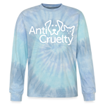 Load image into Gallery viewer, Anti-Cruelty Valentine's Day Logo Tie Dye Long Sleeve T-shirt - blue lagoon
