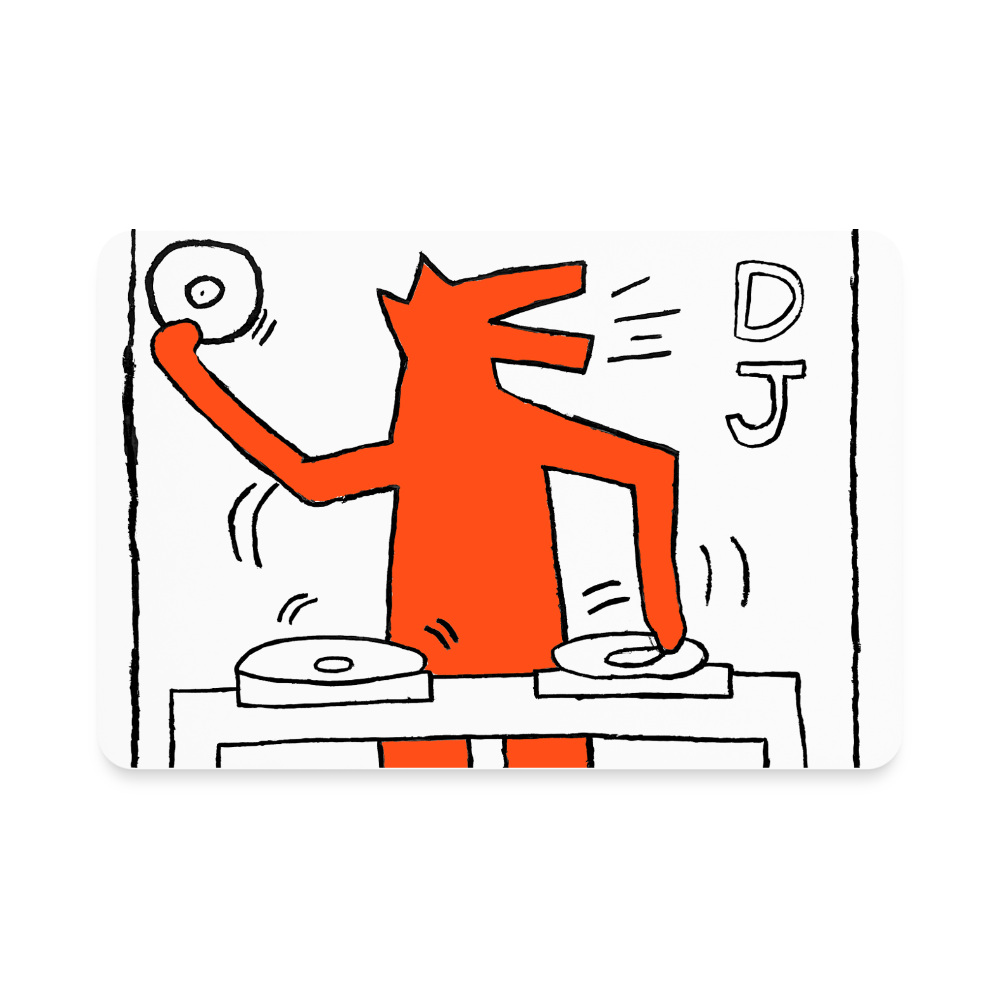 "DJ Dog" Art From The Heart Rectangle Magnet - white