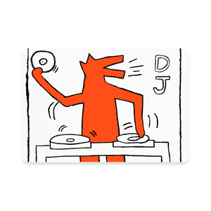 "DJ Dog" Art From The Heart Rectangle Magnet - white