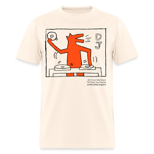"DJ Dog" Art From The Heart Adult T-Shirt - natural