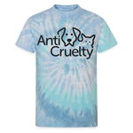 Load image into Gallery viewer, "Anti-Cruelty Logo" Tie Dye T-Shirt - blue lagoon
