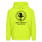 Load image into Gallery viewer, &quot;Vintage Anti-Cruelty Greek Key&quot; Bright Hoodie - safety green
