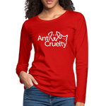 Load image into Gallery viewer, Anti-Cruelty Valentine's Day Logo Women's Long Sleeve T-Shirt - red
