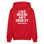 Load image into Gallery viewer, Love Means Anti-Cruelty Hoodie - red
