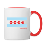 Load image into Gallery viewer, &quot;Chicago Paw Flag&quot; Contrast Coffee Mug - white/red
