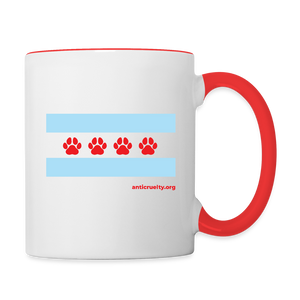 "Chicago Paw Flag" Contrast Coffee Mug - white/red