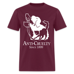 Load image into Gallery viewer, Anti-Cruelty 90's Retro Logo T-Shirt - burgundy
