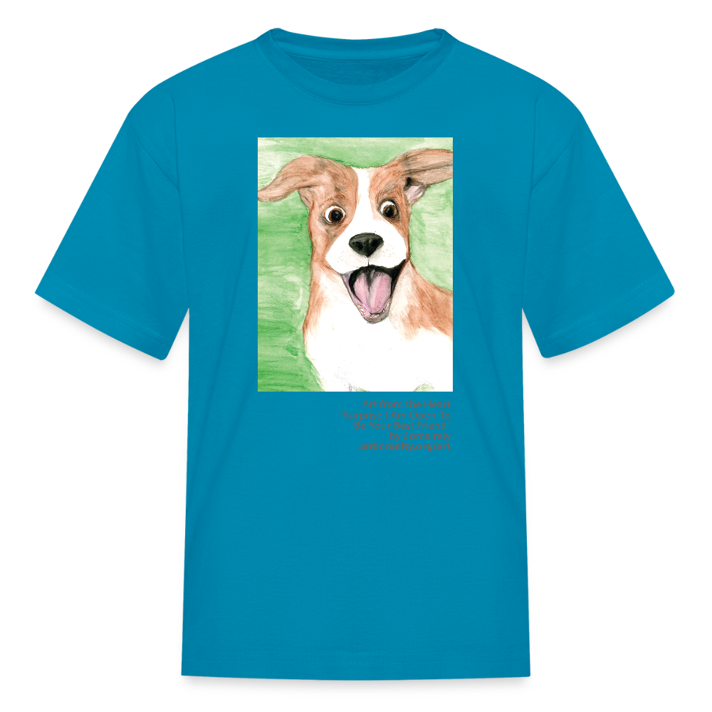 "Surprise…" Art From The Heart Kids' T-Shirt - turquoise
