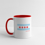 Load image into Gallery viewer, "Chicago Paw Flag" Contrast Coffee Mug - white/red
