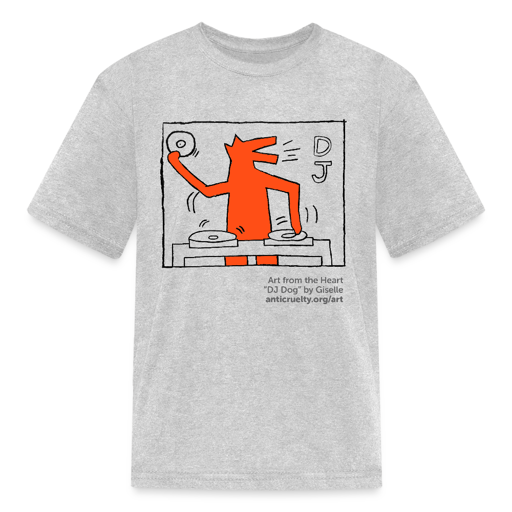 "DJ Dog" Art From The Heart Kids' T-Shirt - heather gray