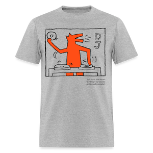 "DJ Dog" Art From The Heart Adult T-Shirt - heather gray