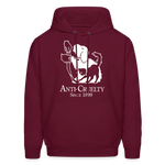 Load image into Gallery viewer, Anti-Cruelty 90's Retro Logo Men's Hoodie - burgundy
