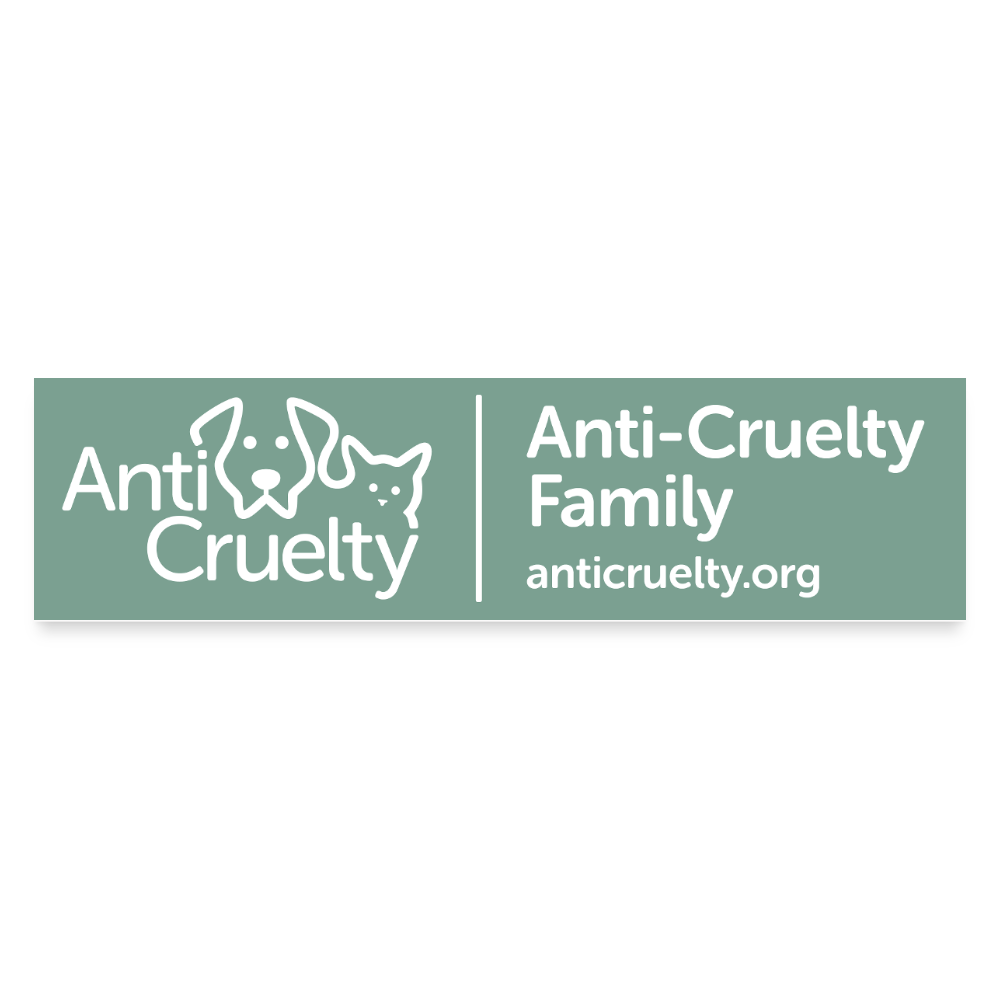 Anti-Cruelty Family Bumper Sticker - white matte