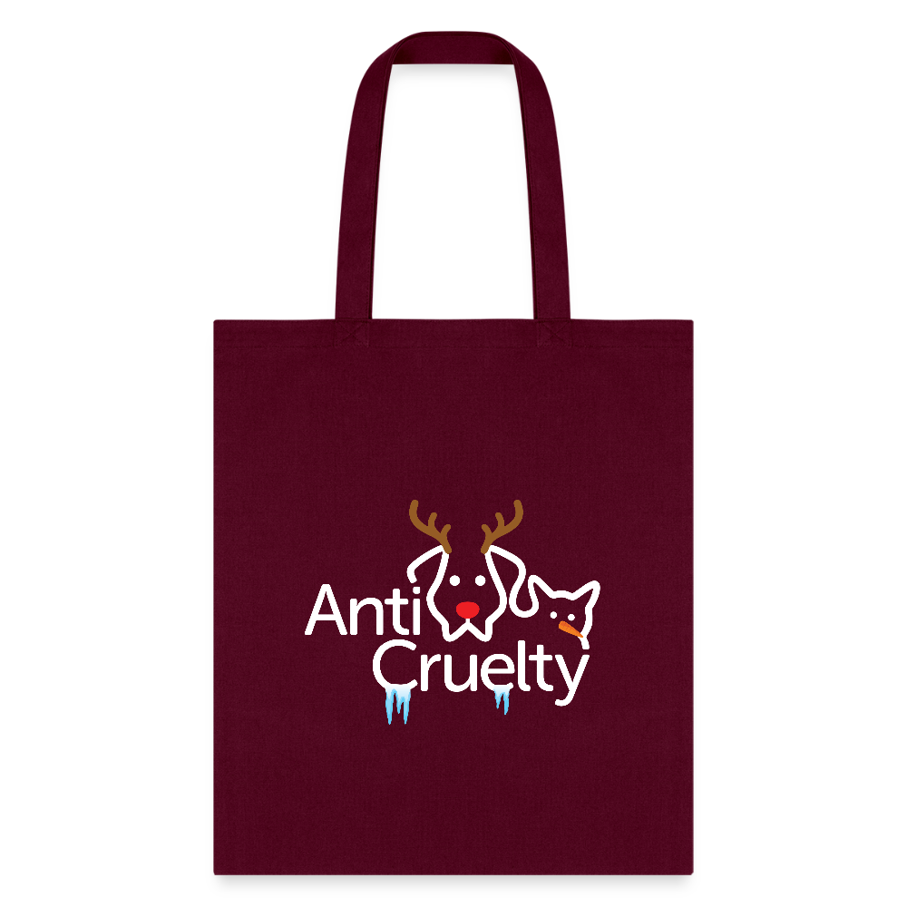 2025 Anti-Cruelty Holiday Tote Bag - burgundy