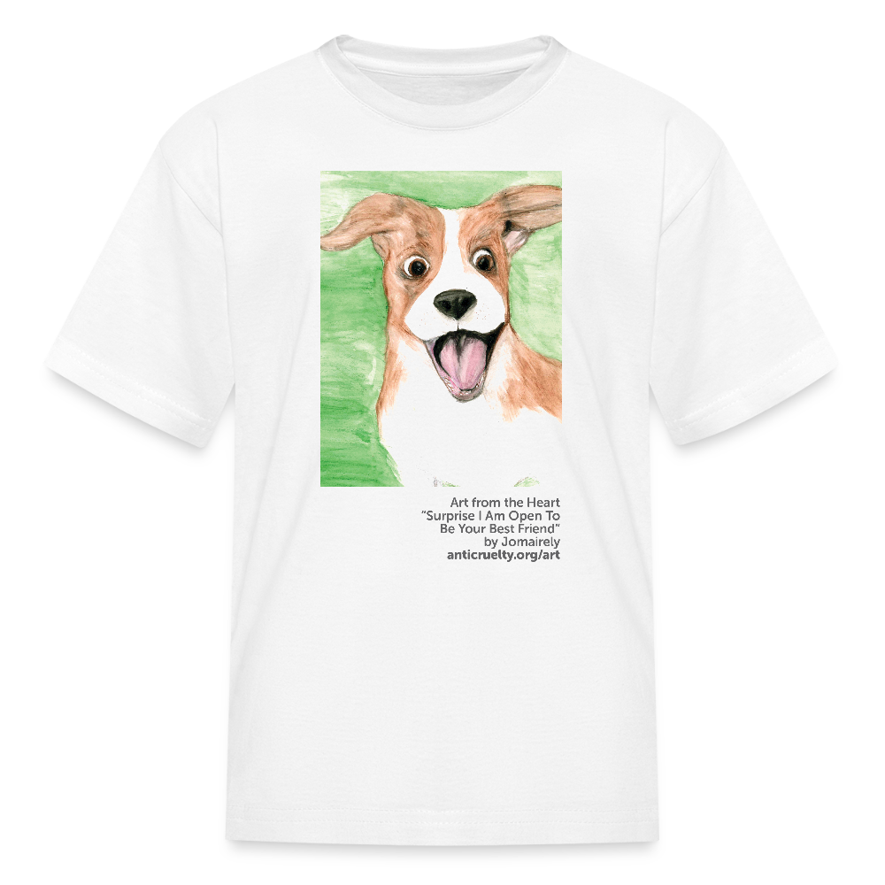 "Surprise…" Art From The Heart Kids' T-Shirt - white