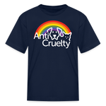 Load image into Gallery viewer, Anti-Cruelty Rainbow Logo TKids' T-Shirt - navy
