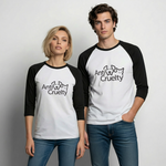 Load image into Gallery viewer, Anti-Cruelty Baseball T-Shirt - white/black
