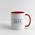 Load image into Gallery viewer, "Chicago Paw Flag" Contrast Coffee Mug - white/red
