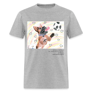 "Mr. Teddy Playing Soccer" Art From The Heart Shirt - heather gray