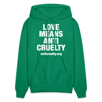 Load image into Gallery viewer, Love Means Anti-Cruelty Hoodie - kelly green
