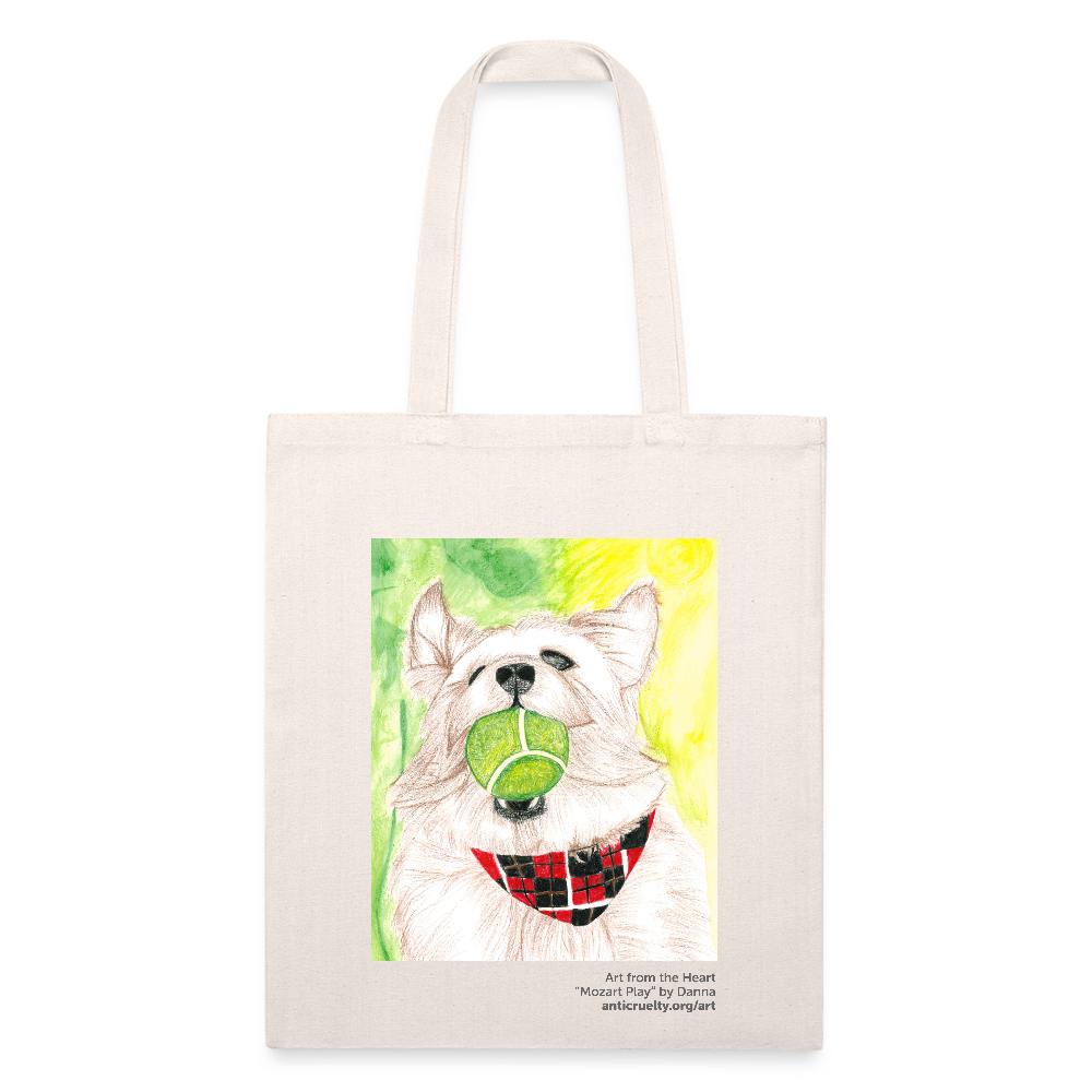 "Mozart Play" Art From The Heart Recycled Tote Bag - natural