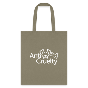 Anti-Cruelty Logo Tote Bag - khaki