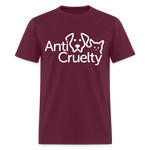 Load image into Gallery viewer, Anti-Cruelty White Logo Shirt - burgundy
