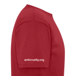 Load image into Gallery viewer, Anti-Cruelty "Because Love." T-Shirt - dark red
