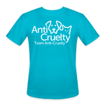 Load image into Gallery viewer, Team Anti-Cruelty Men’s Moisture Wicking Performance T-Shirt - turquoise
