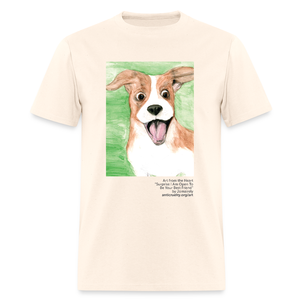 "Surprise…" Art From The Heart Adult T-Shirt - natural