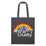 Load image into Gallery viewer, Anti-Cruelty Rainbow Logo Recycled Tote Bag - charcoal grey
