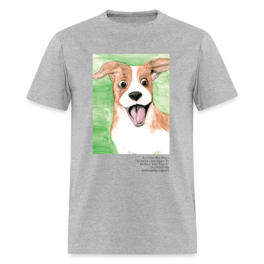 "Surprise…" Art From The Heart Adult T-Shirt - heather gray