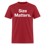 Load image into Gallery viewer, Size Matters Dark T-Shirt - true red
