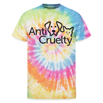 Load image into Gallery viewer, "Anti-Cruelty Logo" Tie Dye T-Shirt - rainbow
